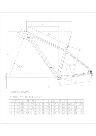 Geometrie Bianchi Nitron 9.3 XT/SLX 1x12sp